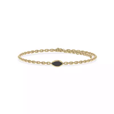 Maravina Black Ceramic Bezel Bracelet in Sterling Silver by Christian Siriano