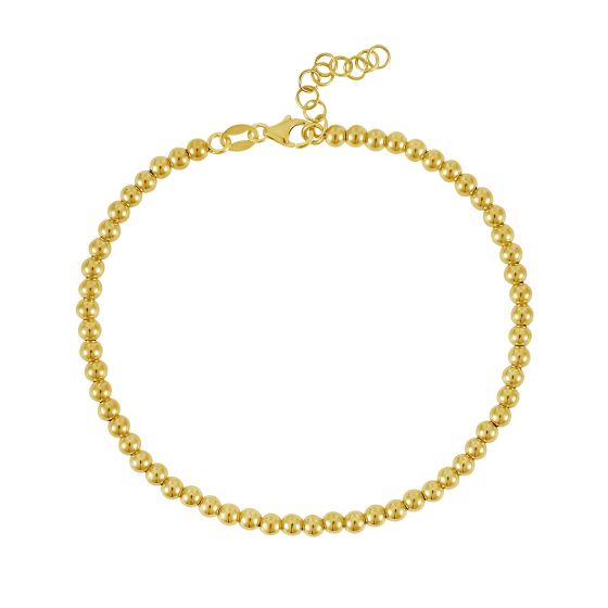 Gold Bead Bracelet (3mm)