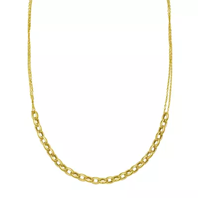 Rolo Link Chain Adjustable Necklace