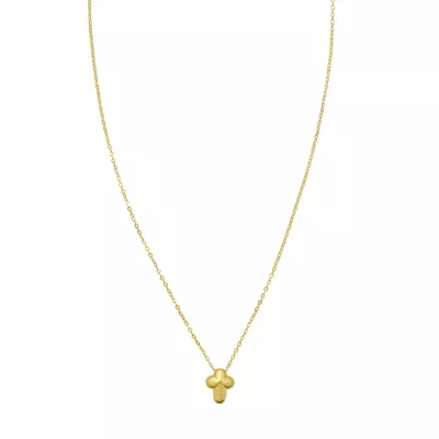 Mini Puff Cross Necklace