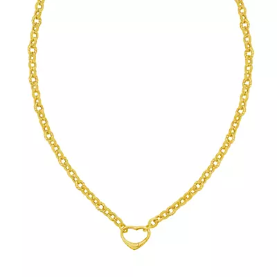 Heart Lock Gold Necklace