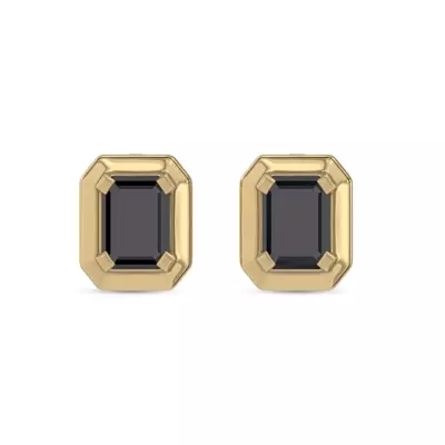 Midnight Noir Emerald-Cut Black Diamond Earrings By Christian Siriano