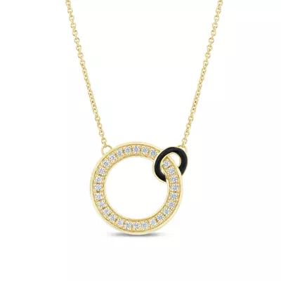 Diamond Circle Link Pendant by Christian Siriano