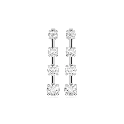 Strata Graduated Bar-Set Lab Diamond Earrings