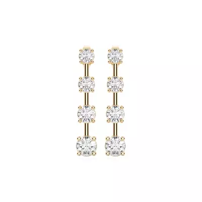Strata Graduated Bar-Set Lab Diamond Earrings