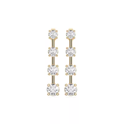 Strata Graduated Bar-Set Lab Diamond Earrings