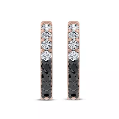 Midnight Noir Diamond Hoop Earrings by Christian Siriano
