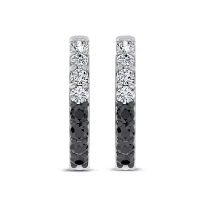 Midnight Noir Lab Diamond Hoop Earrings by Christian Siriano