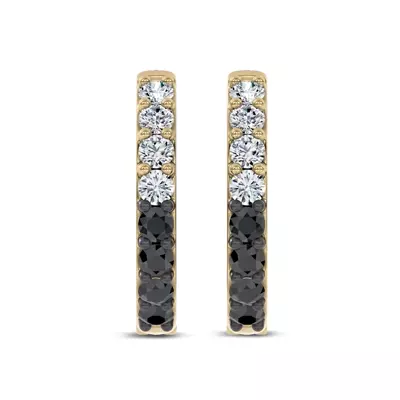 Midnight Noir Lab Diamond Hoop Earrings by Christian Siriano
