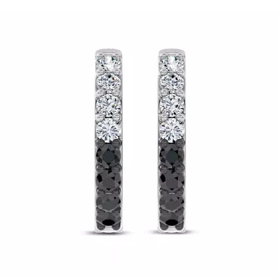 Midnight Noir Lab Diamond Hoop Earrings by Christian Siriano
