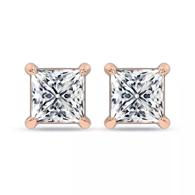 Midnight Halo Princess Lab Stud Earrings (2 ct. tw.) by Christian Siriano
