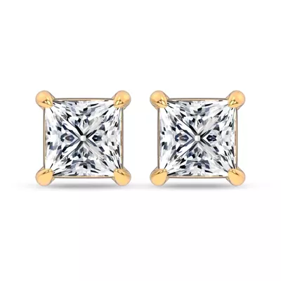Midnight Halo Princess Lab Stud Earrings (2 ct. tw.) by Christian Siriano