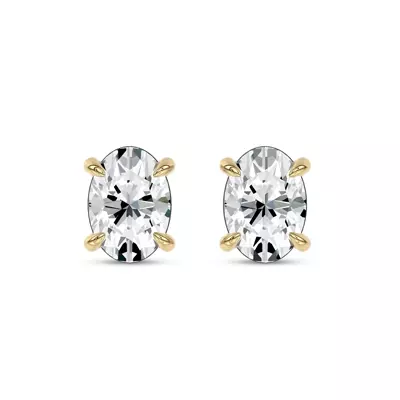 Midnight Halo Oval Lab Stud Earrings (2 ct. tw.) by Christian Siriano