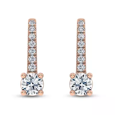 Leverback Diamond Drop Earrings