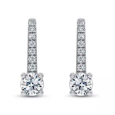 Leverback Lab Diamond Drop Earrings