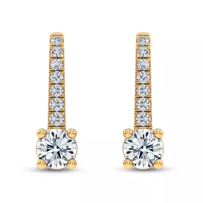 Leverback Diamond Drop Earrings