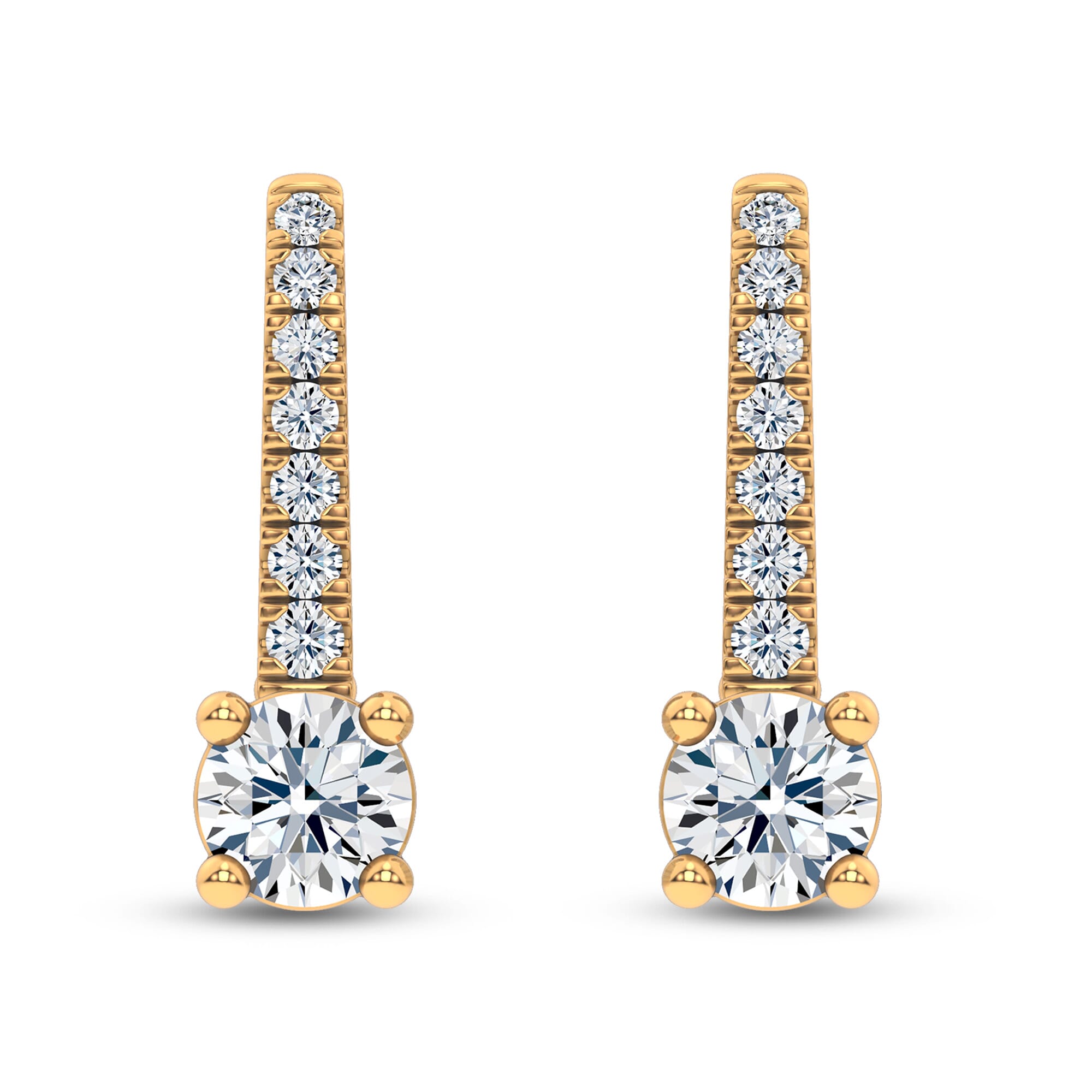 Leverback Diamond Drop Earrings