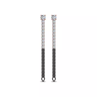 Midnight Noir Convertible Lab Diamond Linear Hoops by Christian Siriano