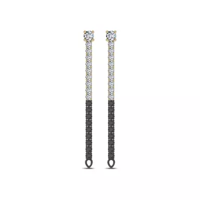 Midnight Noir Convertible Diamond Linear Hoops by Christian Siriano