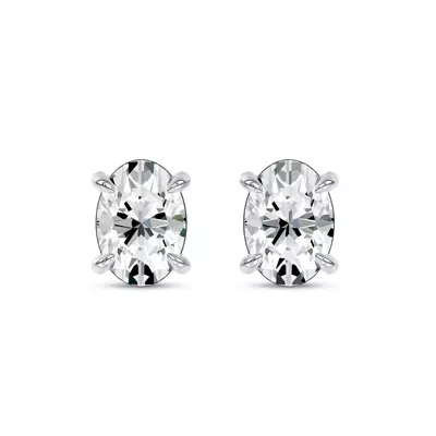 Midnight Halo Oval Lab Stud Earrings (1 ct. tw.) by Christian Siriano