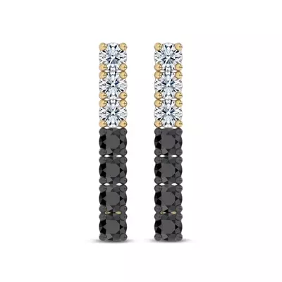 Midnight Noir Diamond Drop Earrings by Christian Siriano