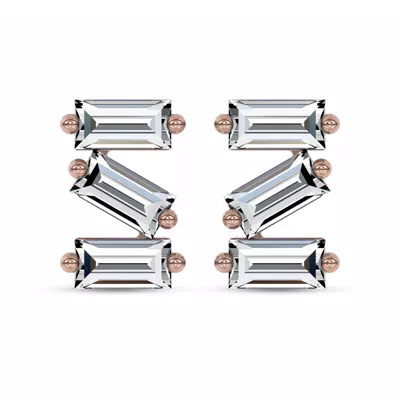 Staccato Baguette Lab Diamond Studs by Christian Siriano