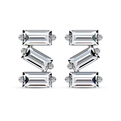 Staccato Baguette Lab Diamond Studs by Christian Siriano