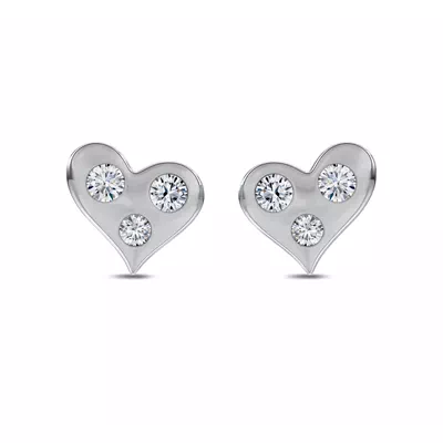 Modern Lab Diamond Heart Studs