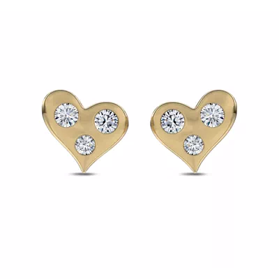 Modern Lab Diamond Heart Studs