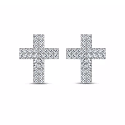 Lab Diamond Pavé Cross Studs