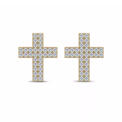 Lab Diamond Pavé Cross Studs