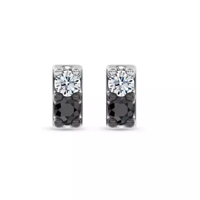 Midnight Noir Petite Lab Diamond Bar Studs by Christian Siriano