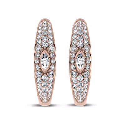Sequin Marquise Lab Diamond Hoops by Christian Siriano