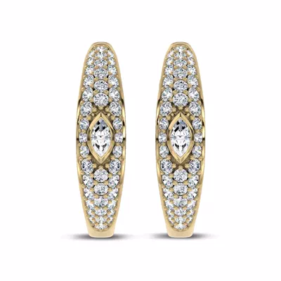 Sequin Marquise Lab Diamond Hoops by Christian Siriano