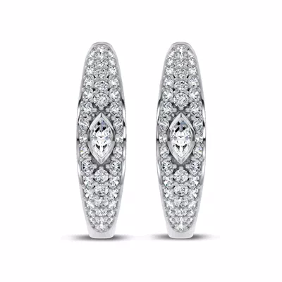 Sequin Marquise Lab Diamond Hoops by Christian Siriano