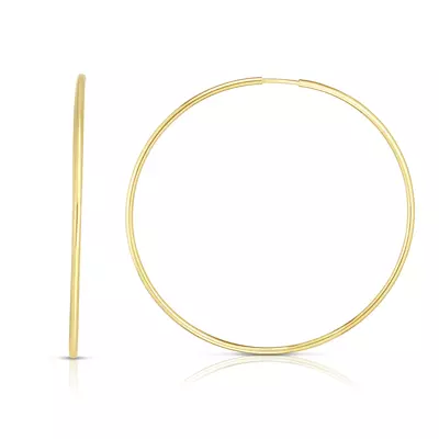 Slim Endless Gold Hoop Earrings (35mm)