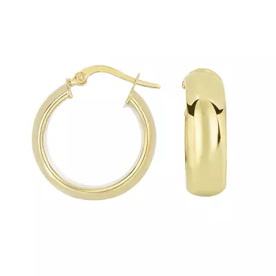 Domed Hoop Gold Earrings