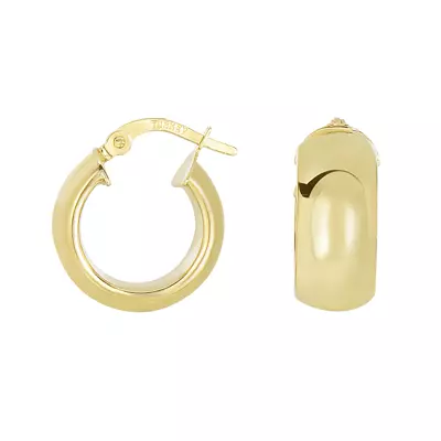 Bold Domed Hoop Gold Earrings