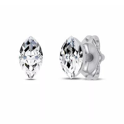 Invisible-Set Marquise Lab Diamond Studs