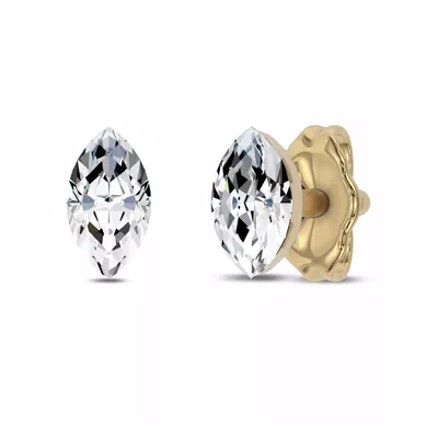 Invisible-Set Marquise Lab Diamond Studs