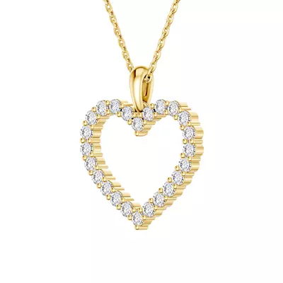 Pavé Lab Diamond Heart Pendant (0.75 ct. tw.)