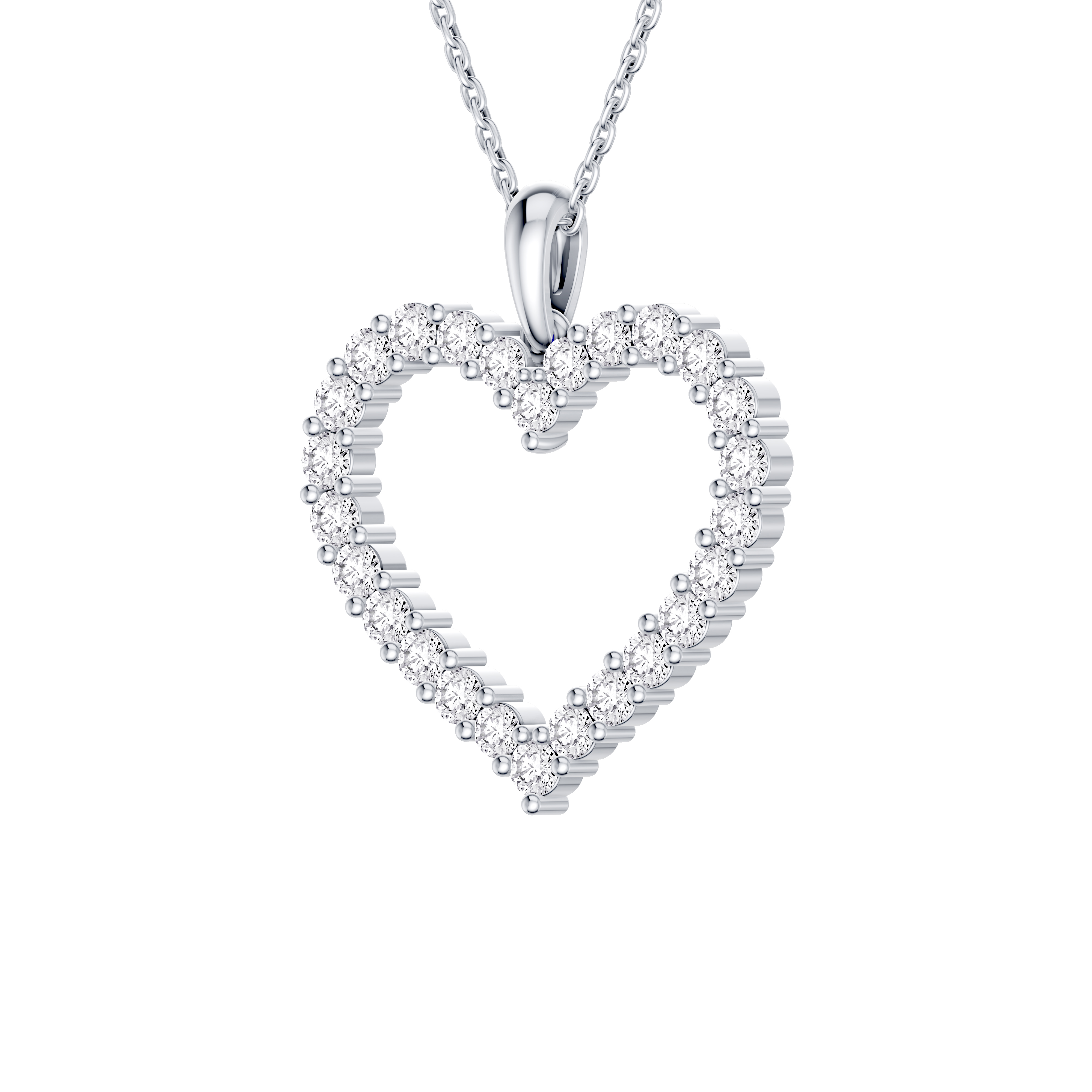 Pavé Lab Diamond Heart Pendant (1.00 ct. tw.)