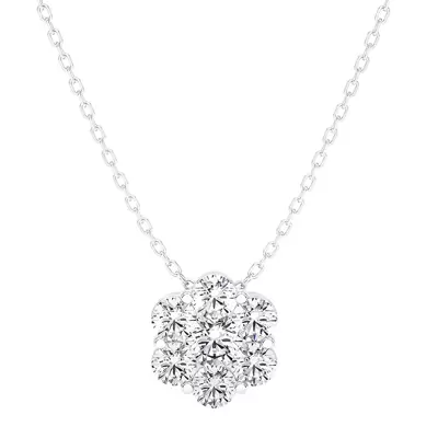 Floral Lab Diamond Cluster Necklace (2 ct. tw.)