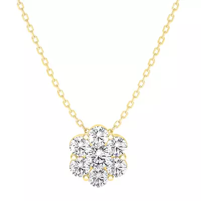 Floral Lab Diamond Cluster Necklace (2 ct. tw.)