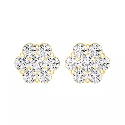 Floral Diamond Cluster Earrings (2 ct. tw.)