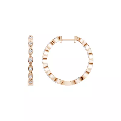 Marquise Outline Inside-Out Pavé Lab Hoops