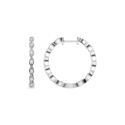 Marquise Outline Inside-Out Pavé Lab Hoops