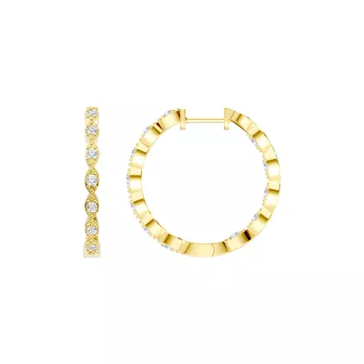 Marquise Outline Inside-Out Pavé Lab Hoops