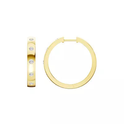 Emblush Smooth Lab Diamond Hoops (1/2 ct tw)