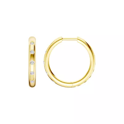 Emblush Petite Smooth Lab Diamond Hoops